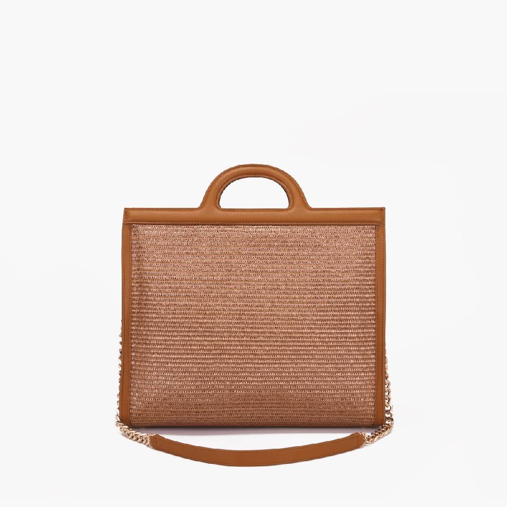 La Carrie BORSA SHOPPING MALIBU CUOIO Nuovo