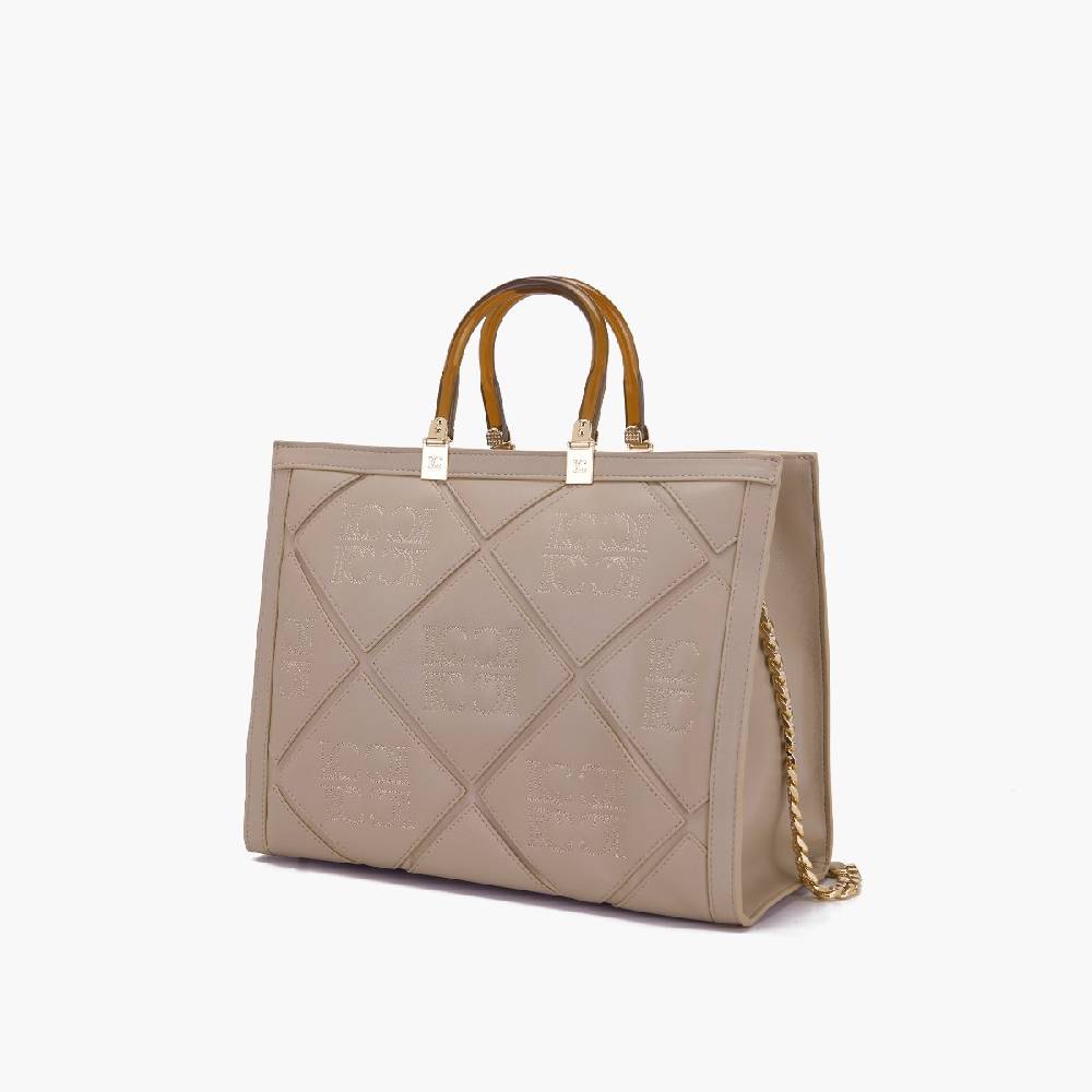 La Carrie BORSA SHOPPING PICHT TAUPE Saldi Di Fabbrica
