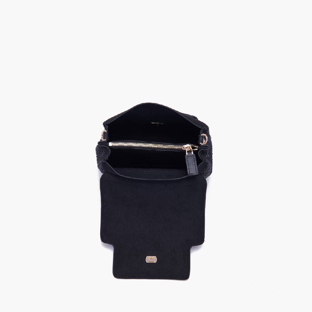 La Carrie BORSA A MANO LOGO NERA Nuovo