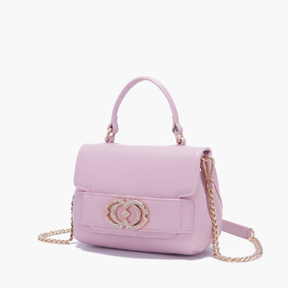 La Carrie BORSA A MANO LOGO ROSA Sottocosto