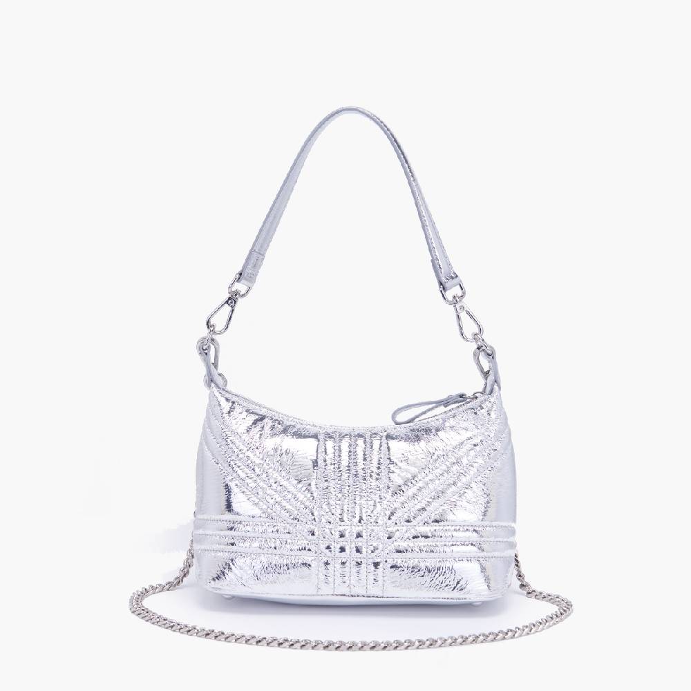 La Carrie MINI BORSA A SPALLA SHINY SILVER Negozio