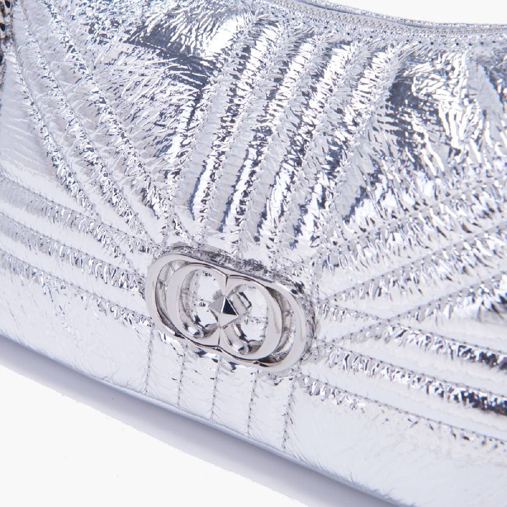 La Carrie MINI BORSA A SPALLA SHINY SILVER Negozio