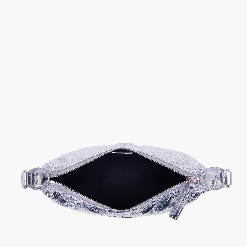 La Carrie MINI BORSA A SPALLA SHINY SILVER Negozio