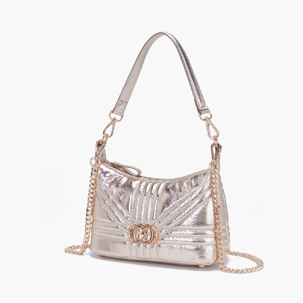 La Carrie MINI BORSA A SPALLA SHINY GOLD In Saldo