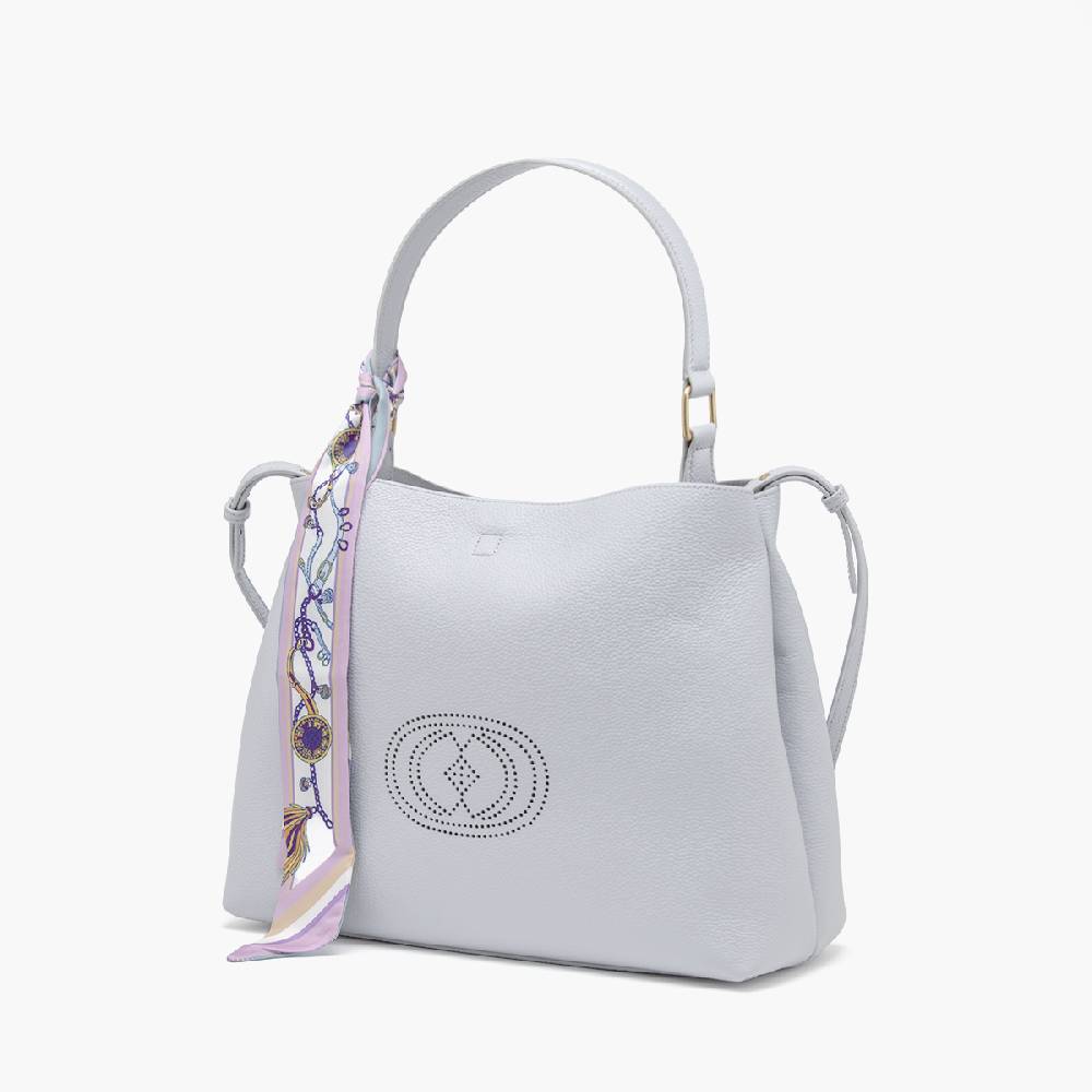 La Carrie BORSA SHOPPING DRILLED SKY Nuova