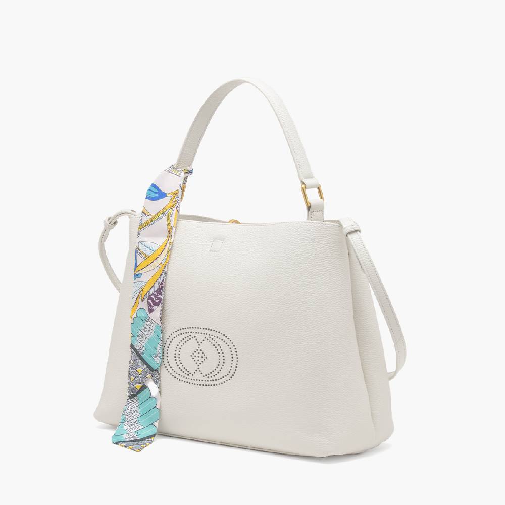 La Carrie BORSA SHOPPING DRILLED CREMA 2025