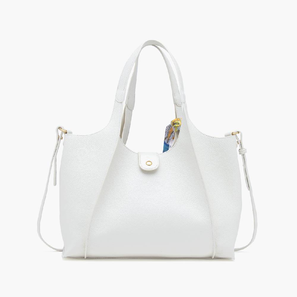 La Carrie BORSA SHOPPING DRILLED CREMA Nuovo