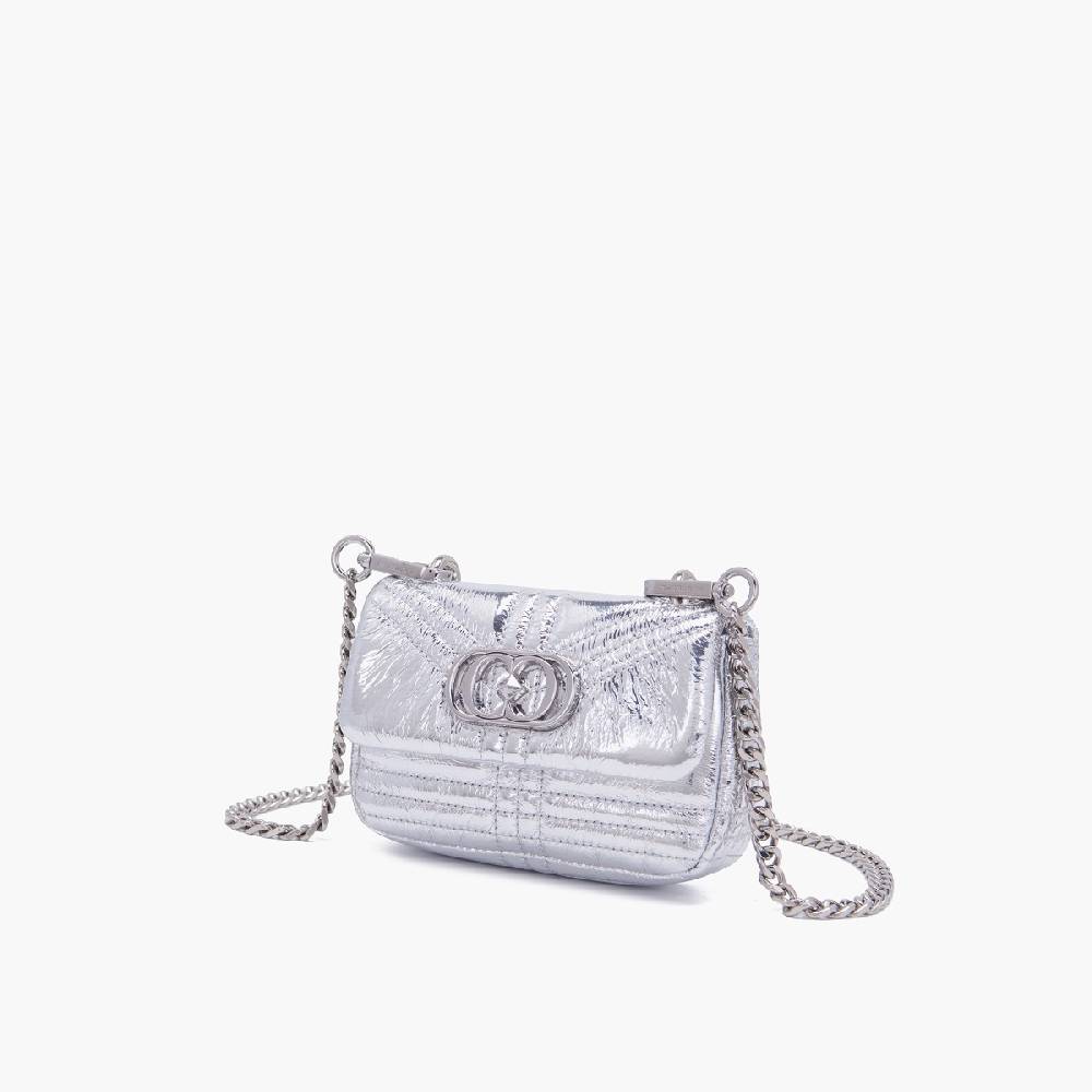 La Carrie MINI BORSA A SPALLA SHINY SILVER Qualità