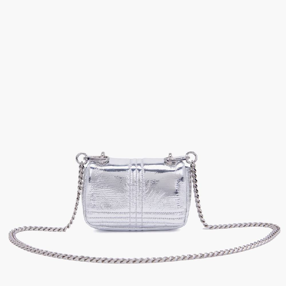 La Carrie MINI BORSA A SPALLA SHINY SILVER Qualità
