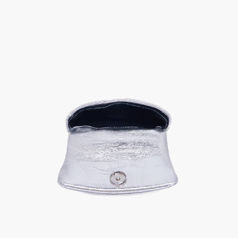 La Carrie MINI BORSA A SPALLA SHINY SILVER Qualità