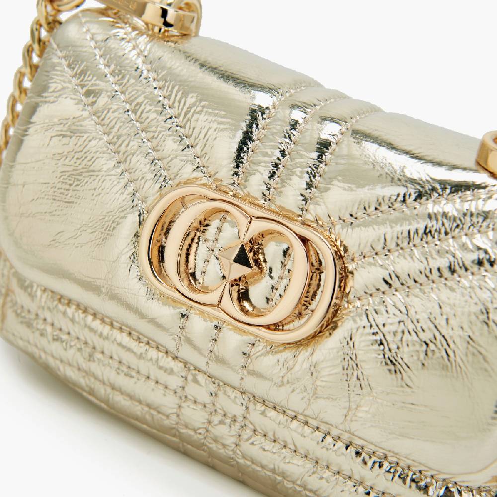 La Carrie MINI BORSA A SPALLA SHINY GOLD Vendita