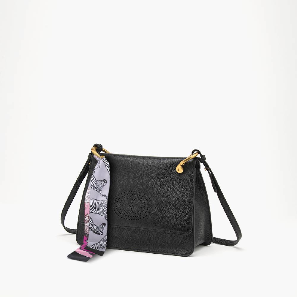La Carrie BORSA A SPALLA DRILLED NERA Pezzi Unici