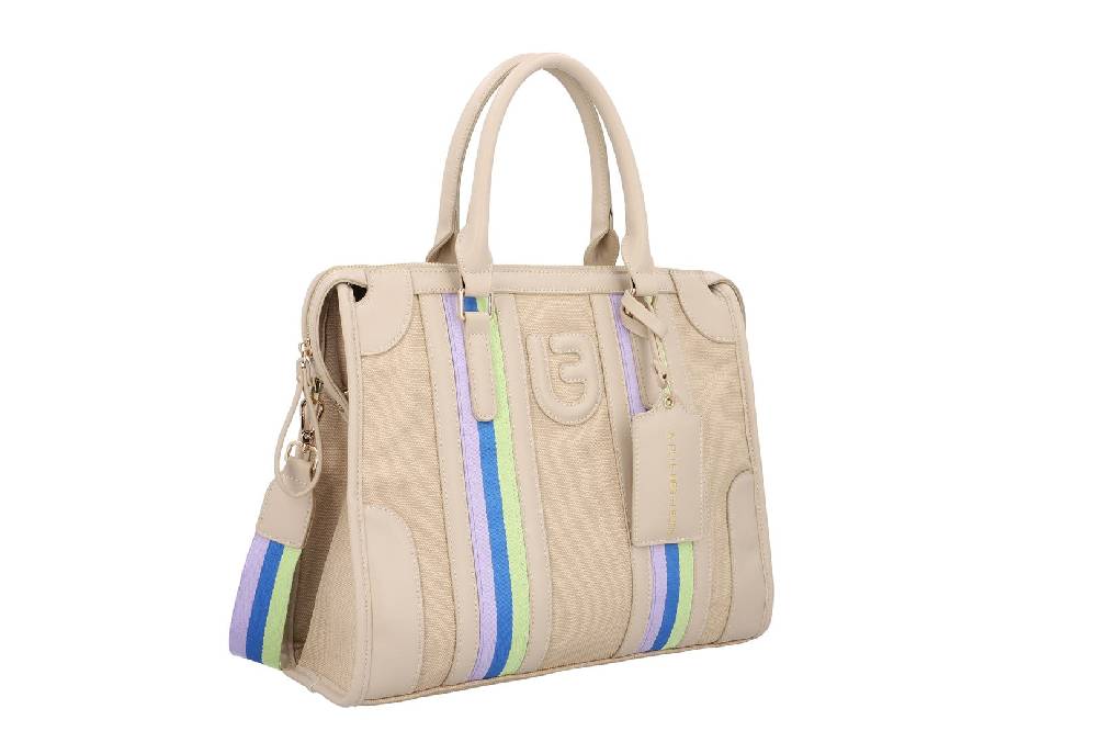 L.Pucci Asmara Stripes Canvas Beige Vendite Flash
