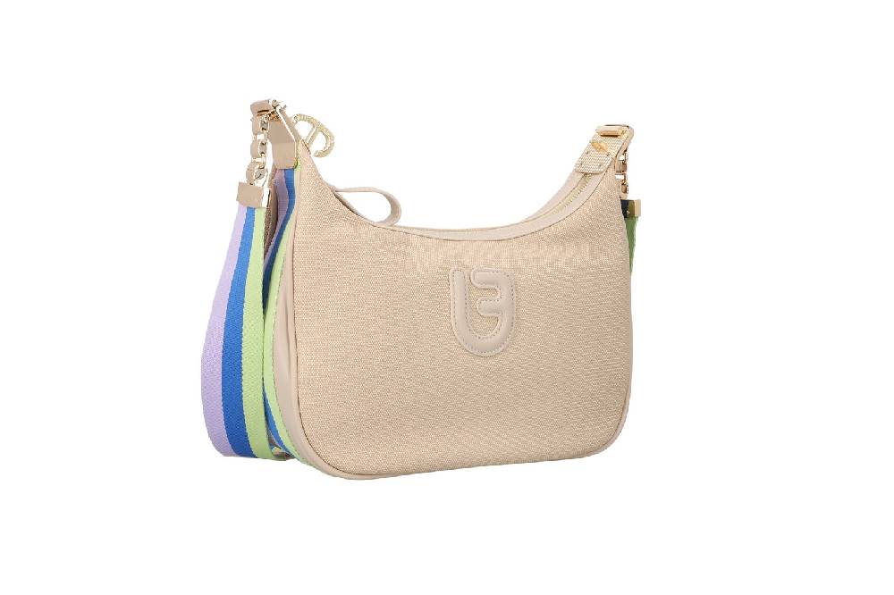 L.Pucci Farah Stripes Canvas Beige Vendite Flash