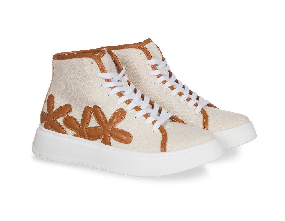 L.Pucci Basket P91223C Ecru-Camel In Saldo