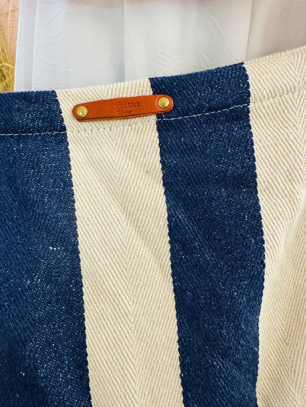 La Sellerie Portofino bag blu righe larghe Spedizione Gratuita