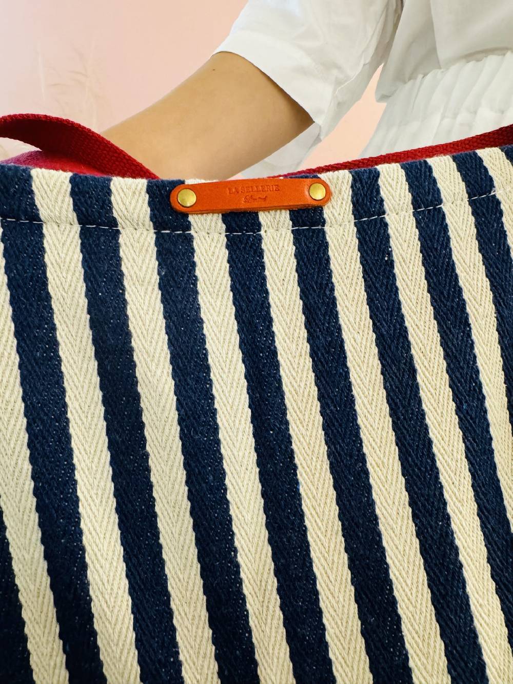 La Sellerie Portofino bag blu righe strette Pezzi Unici