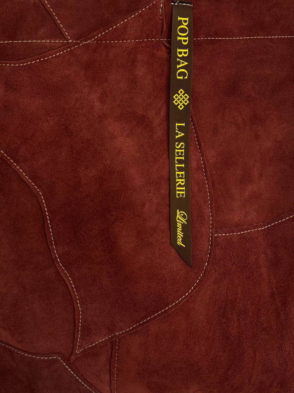La Sellerie POP BAG suede dark red PATCHWORK In Saldo