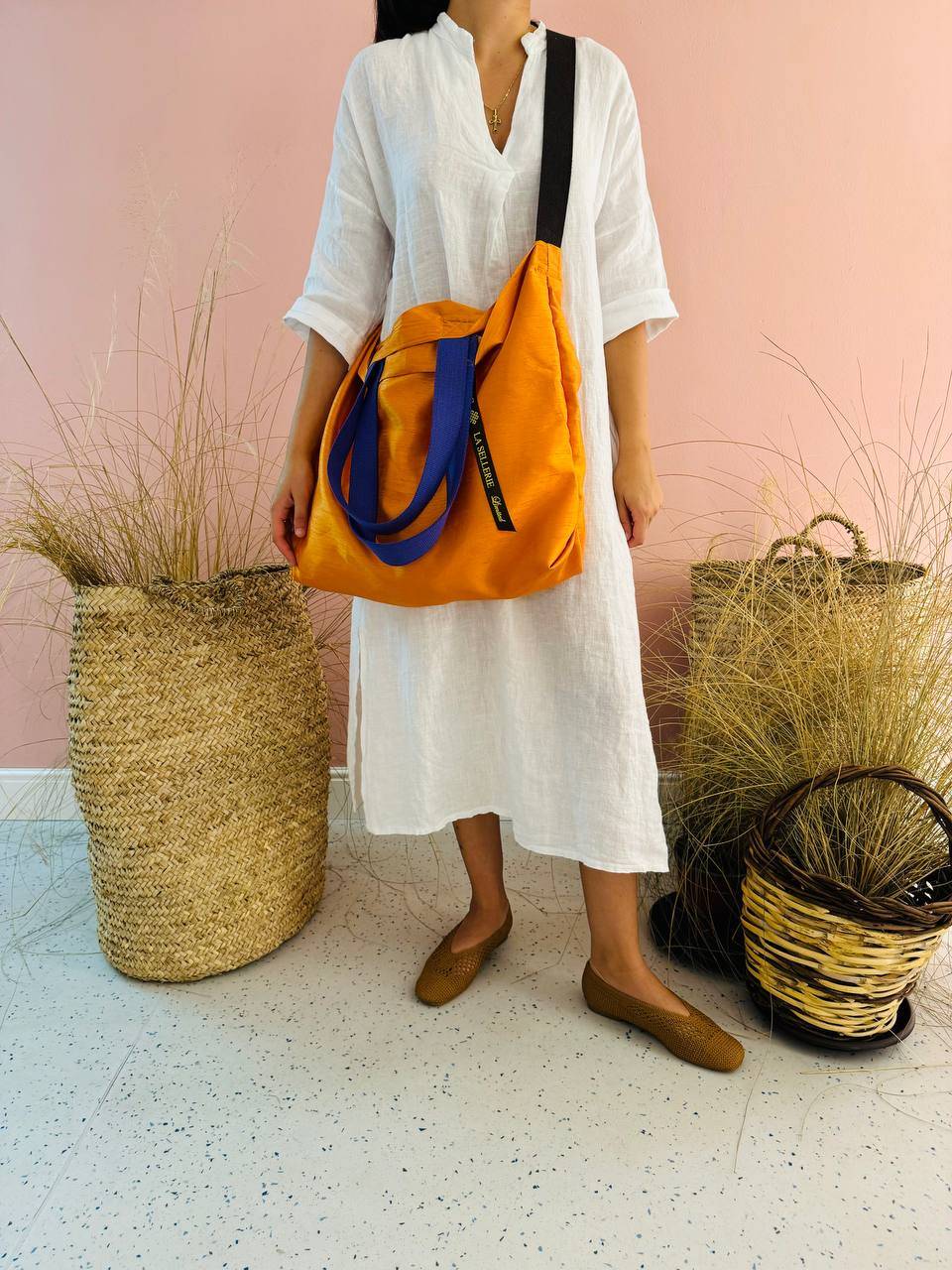 La Sellerie POP BAG Shantung arancio Moda
