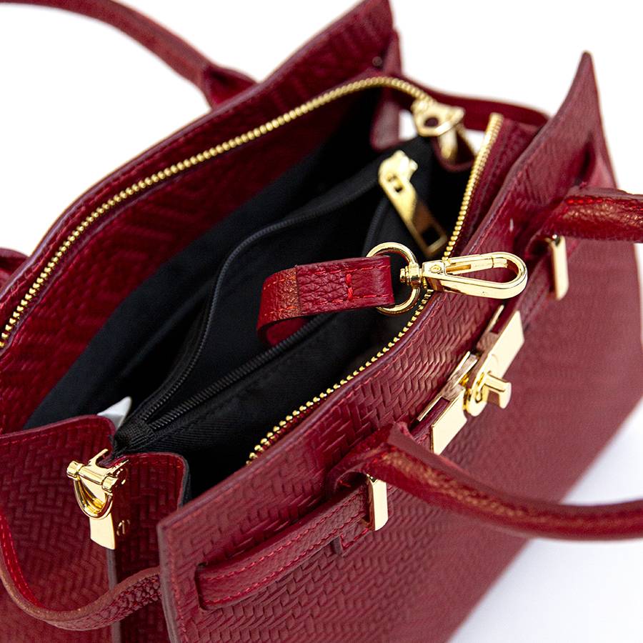 Laura Di Maggio KELLY – Borsa in pelle serigrafata rossa Promozione