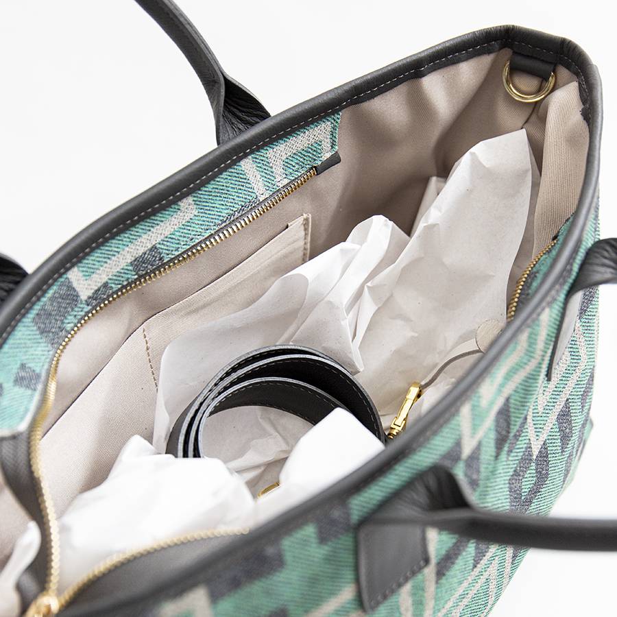 Laura Di Maggio MILANO FANTASY – Borsa in pelle e camoscio stampato tiffany Consegna Veloce