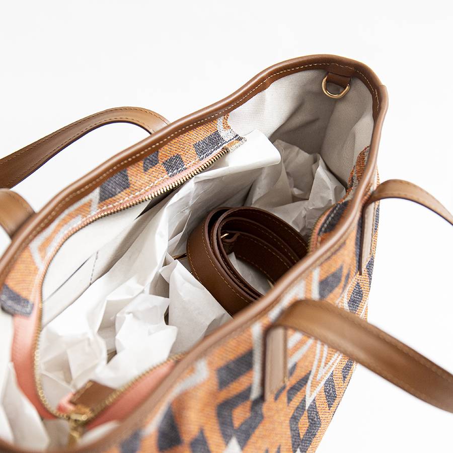 Laura Di Maggio MILANO FANTASY – Borsa in pelle e camoscio stampato arancio Promozione Limitata