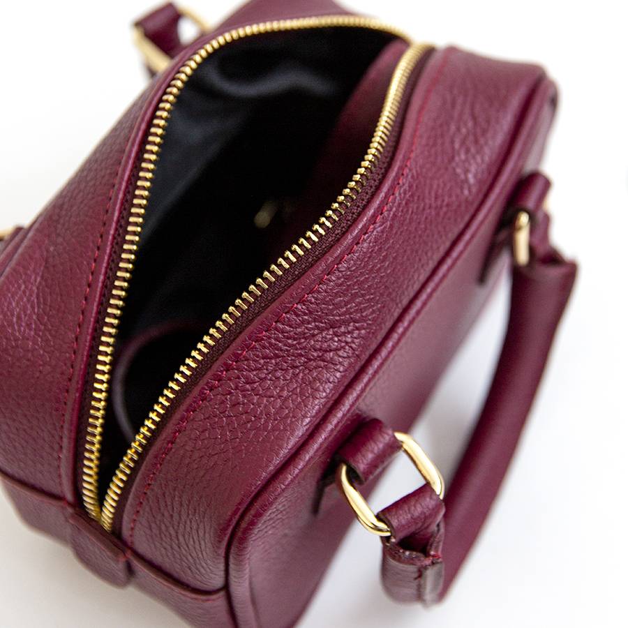 Laura Di Maggio NENA – Miny bauletto in pelle vinaccia Affare Del Giorno