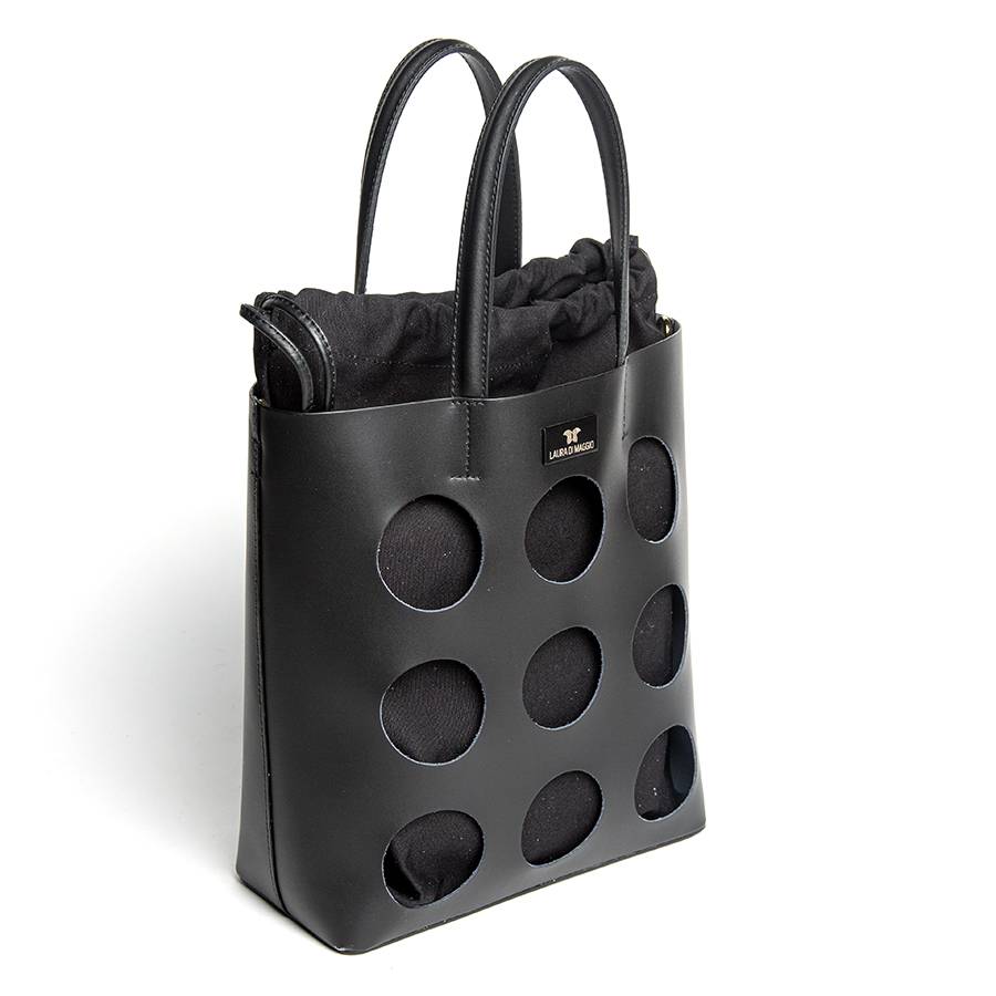 Laura Di Maggio NOAH TOTE – Borsa in pelle elegant traforata nera Economico