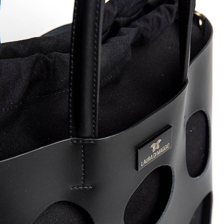 Laura Di Maggio NOAH TOTE – Borsa in pelle elegant traforata nera Economico