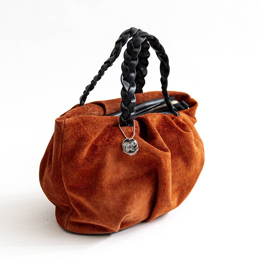 Laura Di Maggio TENDER – Bauletto con manico a treccia in camoscio mattone Hotsell