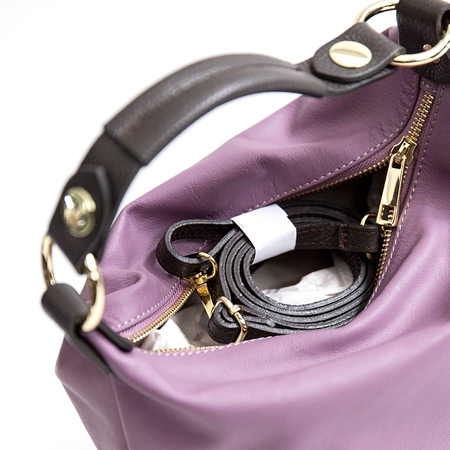 Laura Di Maggio DEMY SMALL – Sacca in pelle nappa lavanda Saldi Di Fabbrica