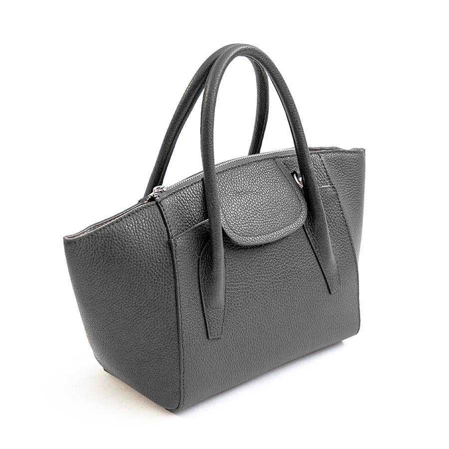 Laura Di Maggio AMELIE – bauletto in pelle dollaro grigio Nuova