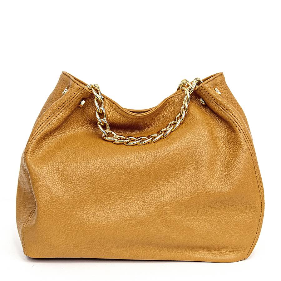 Laura Di Maggio PEACH – borsa a mano con catena in pelle cuoio In Linea