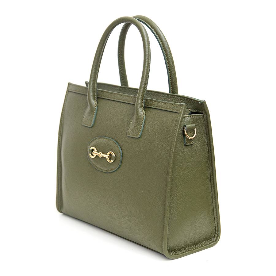 Laura Di Maggio LONDON – Borsa in pelle dollaro verde oliva Pezzi Unici