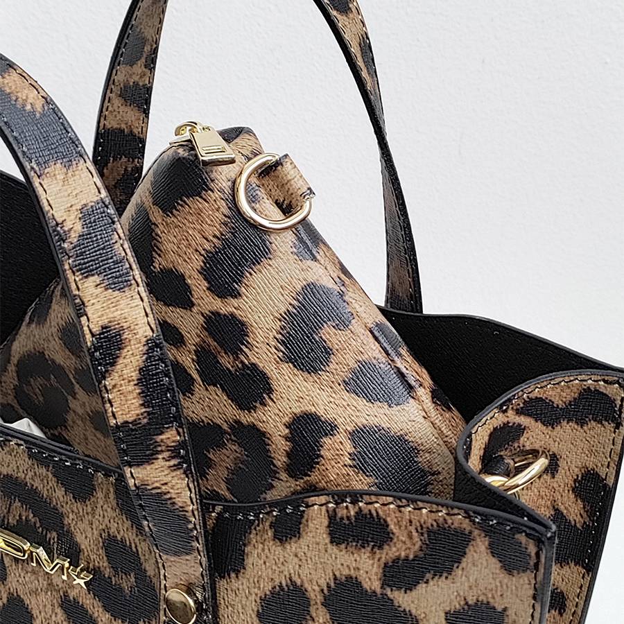 Laura Di Maggio LEOPARD BUCKET – secchiello in pelle saffiano stampata Soddisfazione Garantita