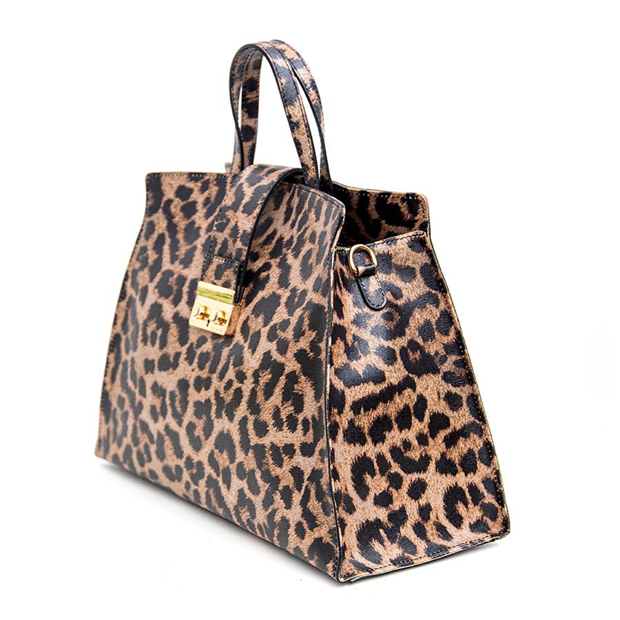 Laura Di Maggio LEOPARD BIG – Borsa in pelle saffiano stampa leopardo Qualità Garantita