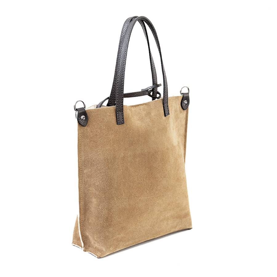 Laura Di Maggio TRUDI – borsa in camoscio ed eco montone taupe Negozi Online