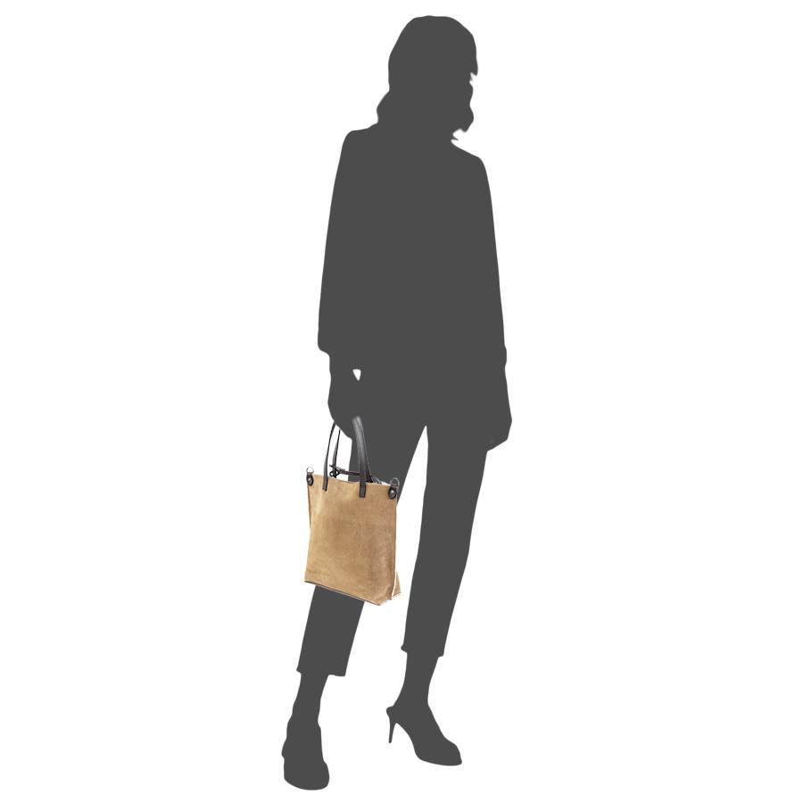 Laura Di Maggio TRUDI – borsa in camoscio ed eco montone taupe Negozi Online
