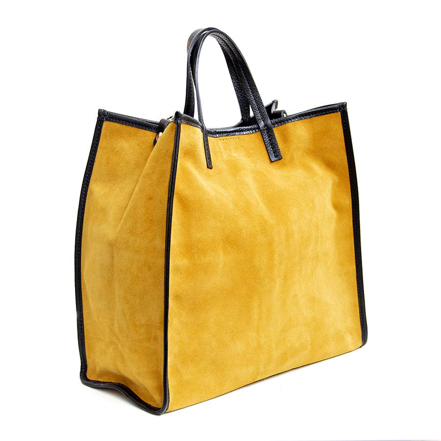 Laura Di Maggio ISABELLA – Shopper in pelle camoscio senape Consegna Veloce
