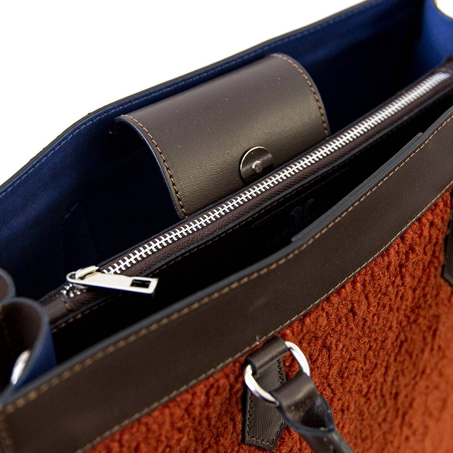 Laura Di Maggio WINNIE – borsa in pelle e tessuto testa di moro Shopping Online
