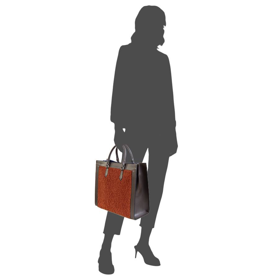 Laura Di Maggio WINNIE – borsa in pelle e tessuto testa di moro Shopping Online