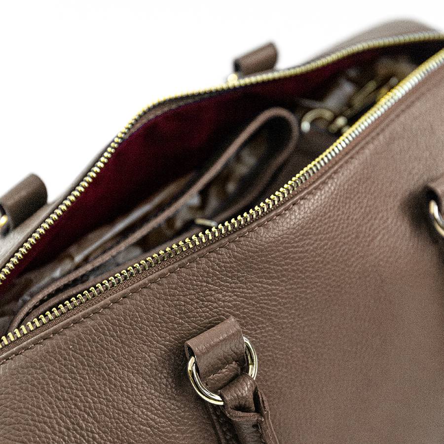 Laura Di Maggio BUBBLE – Bauletto in pelle dollaro taupe Prezzo Ridotto