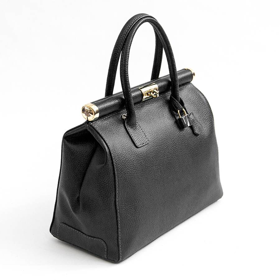 Laura Di Maggio DOCTOR – bauletto in pelle dollaro nero Online