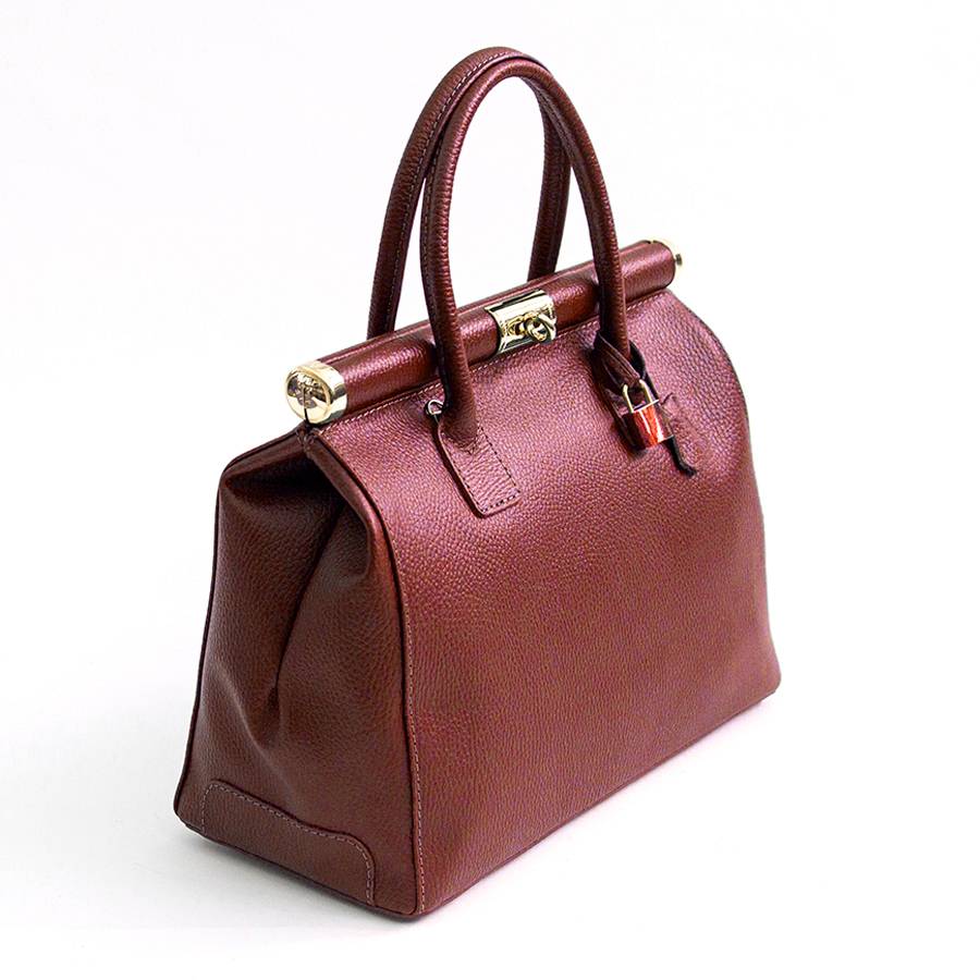 Laura Di Maggio DOCTOR – bauletto in pelle dollaro rubino Outlet