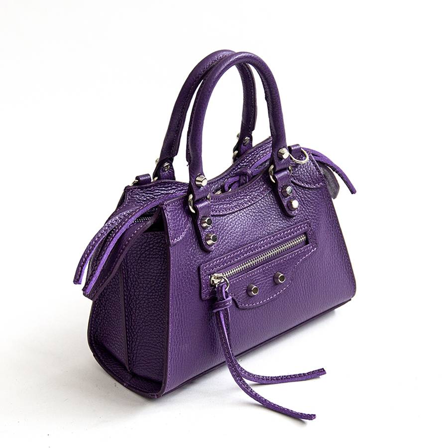 Laura Di Maggio BARCELLONA SMALL – bauletto in pelle viola In Vendita