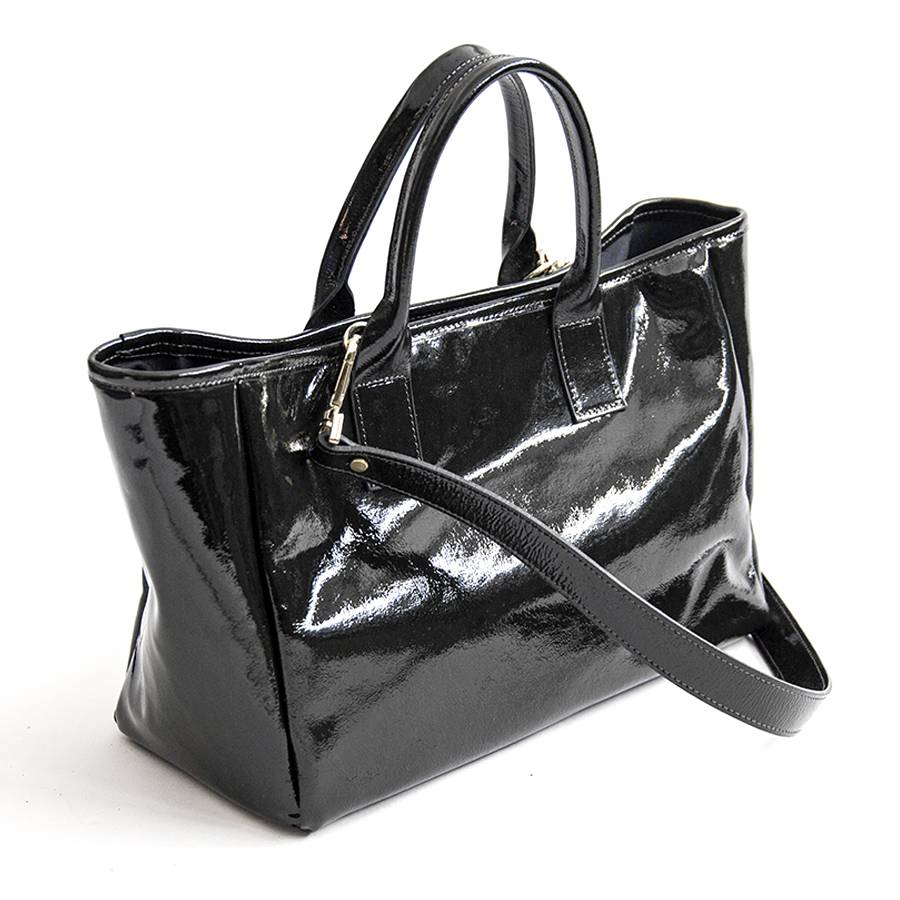 Laura Di Maggio MILANO VERNICE – borsa in pelle verniciata nera Negozio