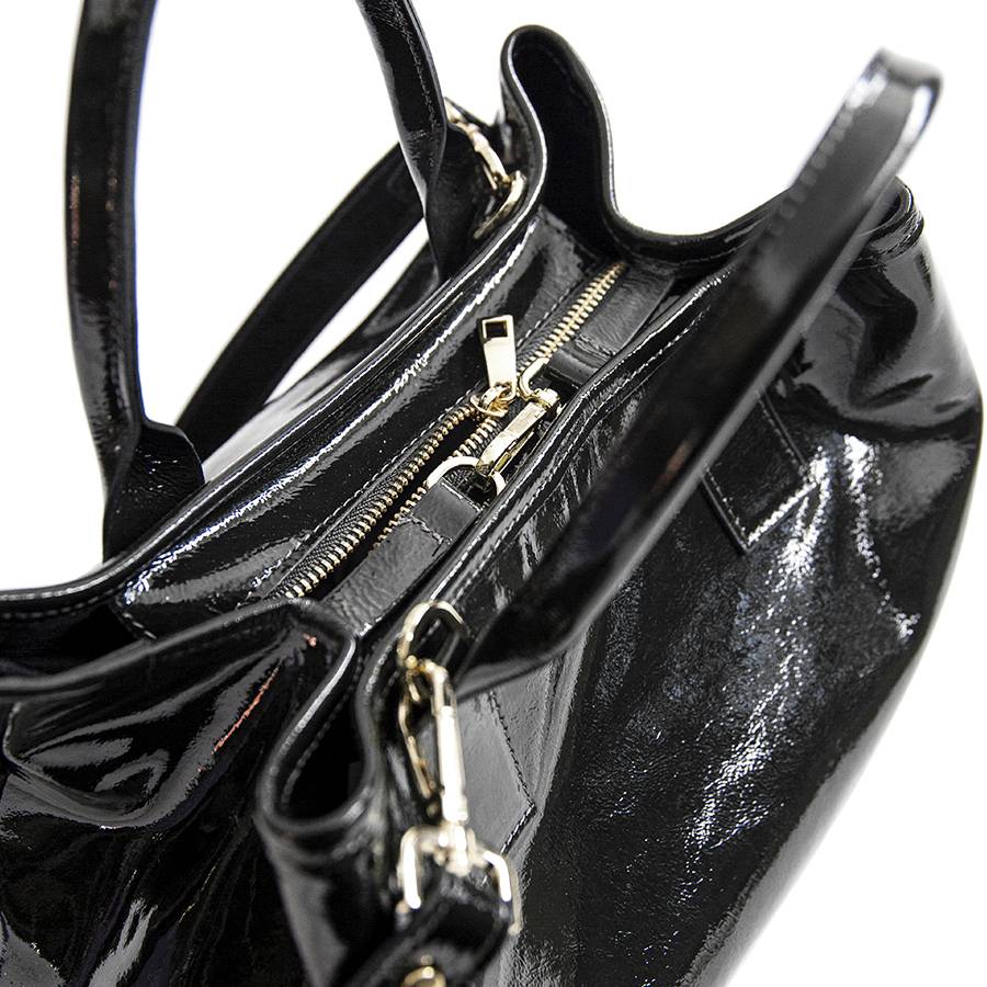 Laura Di Maggio MILANO VERNICE – borsa in pelle verniciata nera Negozio