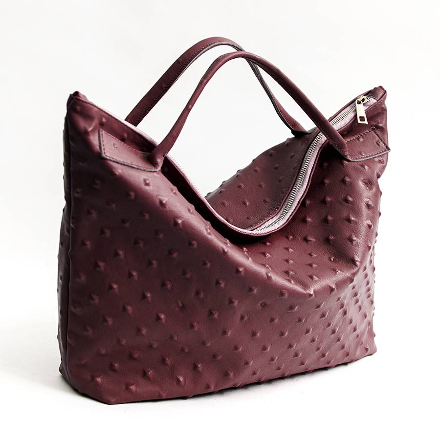 Laura Di Maggio BIKER – borsa in pelle soft stampa chiodo bordeaux Moda