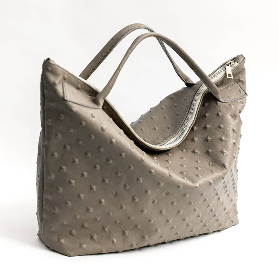 Laura Di Maggio BIKER – borsa in pelle soft stampa chiodo taupe Italia