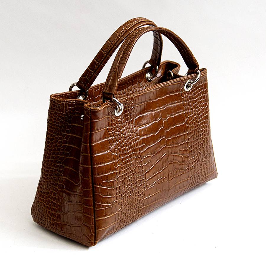Laura Di Maggio MISTY – bauletto in pelle stampa cocco cuoio 2025